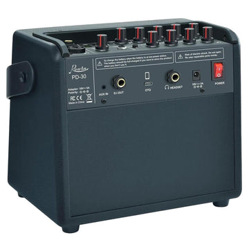 Rowin 30W Electric Guitar Multifunctional Amplifier with OTG BT Function, Rechargeable Portable Acoustic Guitar Amp Reverb Chorus Effect REC Microphone Inputs Aux In Headphone Jack - Imported from UK